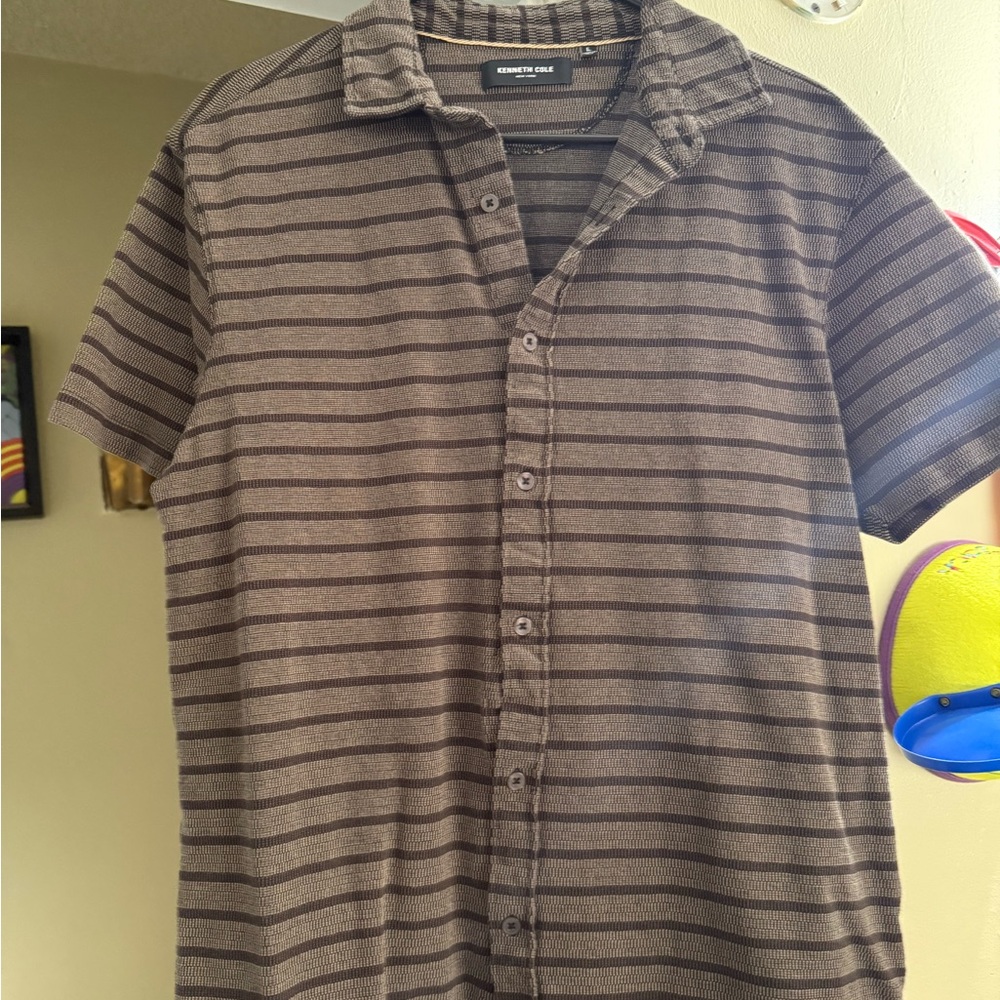 Kenneth Cole Brown Casual Button Down Shirt